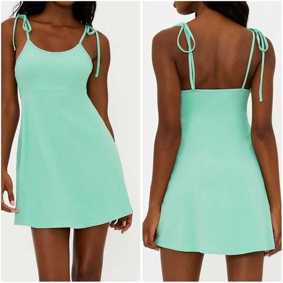 NWT Anthropologie Beach Riot Liberty Mini Dress Medium Jade Skylight Gre… - Picture 2 of 10